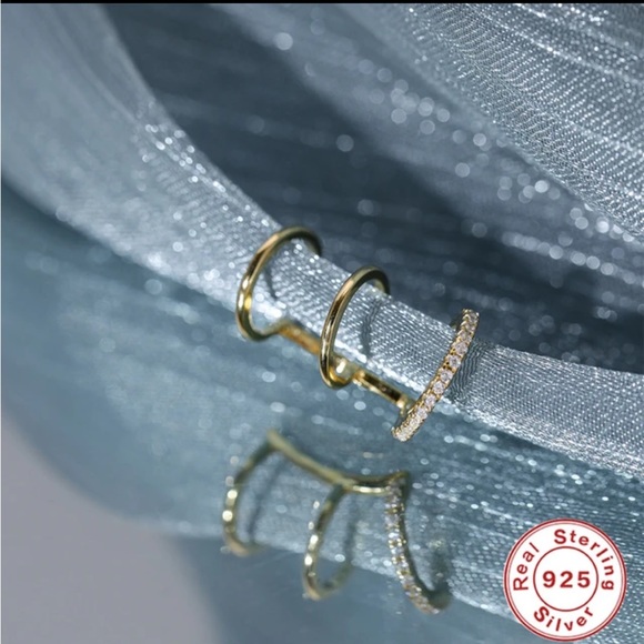 925 Sterling Silver Triple Ear Cuff - Picture 4 of 5